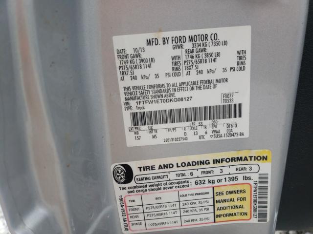2013 FORD F150 SUPER 1FTFW1ET0DKG08127