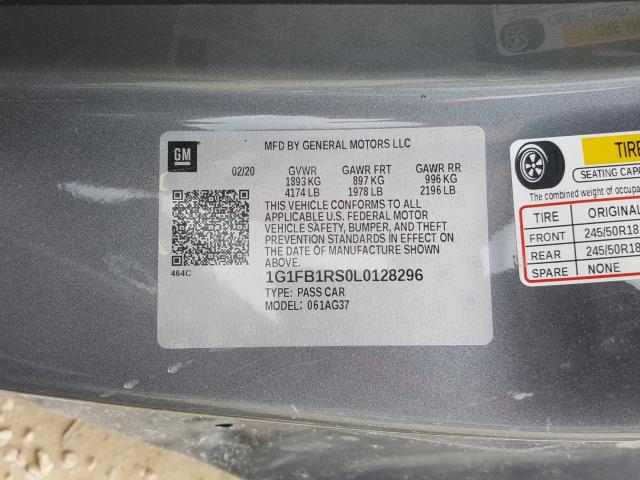 2020 CHEVROLET CAMARO LS 1G1FB1RS0L0128296
