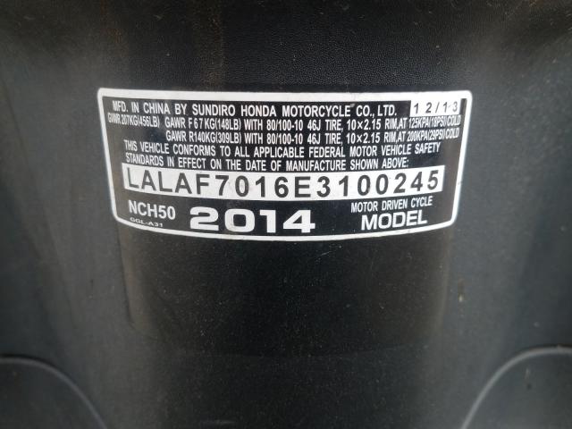2014 HONDA NCH50 LALAF7016E3100245