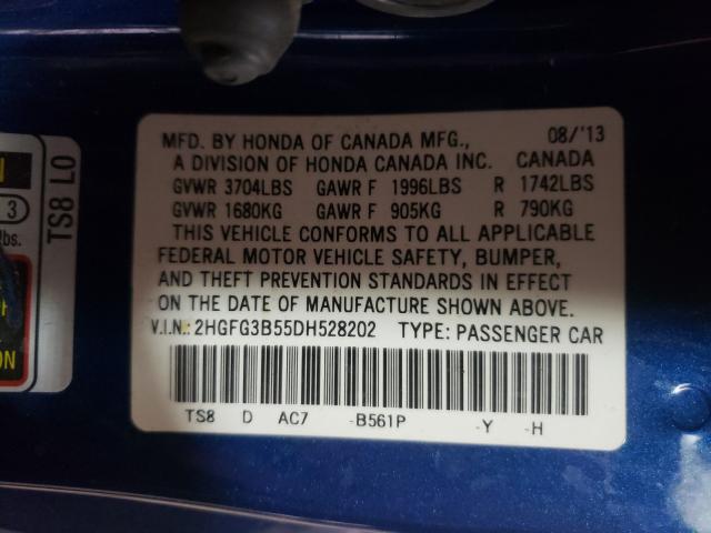 2013 HONDA CIVIC LX 2HGFG3B55DH528202