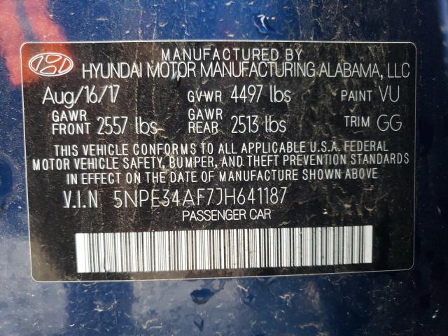 2018 HYUNDAI SONATA SPO 5NPE34AF7JH641187