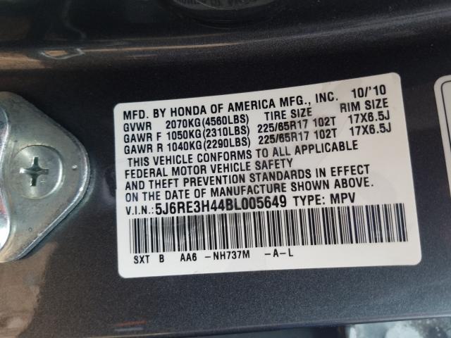 2011 HONDA CR-V SE 5J6RE3H44BL005649