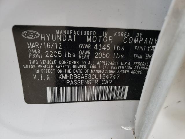 2012 HYUNDAI ELANTRA TO KMHDB8AE3CU154747