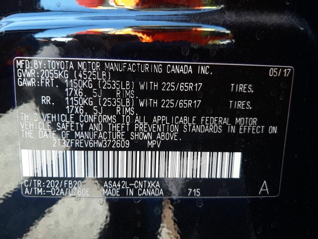 2017 TOYOTA RAV4 LE 2T3ZFREV6HW372609