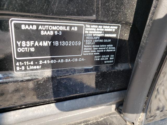 2011 SAAB 9-3 2.0T YS3FA4MY1B1302059