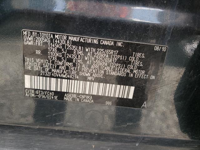 2010 TOYOTA RAV4 2T3ZF4DV4AW048214