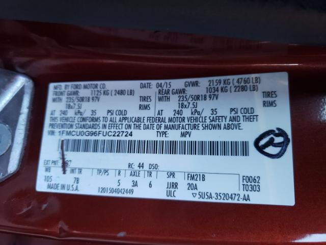 2015 FORD ESCAPE SE 1FMCU0G96FUC22724