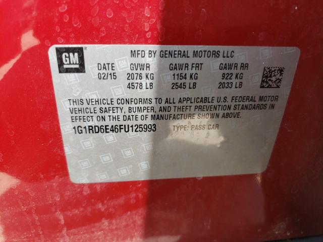 VIN 1G1RD6E46FU125993 2015 Chevrolet Volt no.10