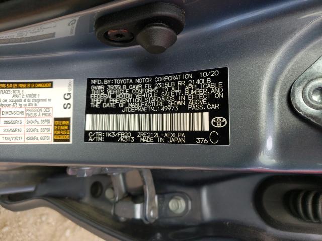 2021 TOYOTA COROLLA LE JTDEPMAE1MJ149973