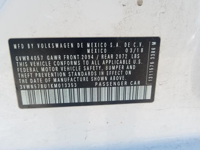 2019 VOLKSWAGEN JETTA S 3VWN57BU1KM013353