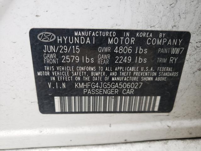 2016 HYUNDAI AZERA KMHFG4JG5GA506027