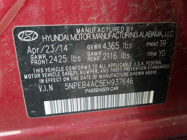 2014 HYUNDAI SONATA GLS 5NPEB4AC5EH937646