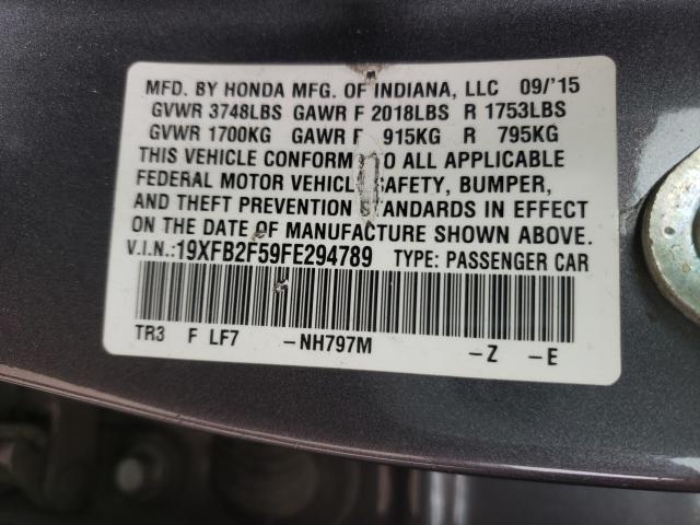 2015 HONDA CIVIC SE 19XFB2F59FE294789