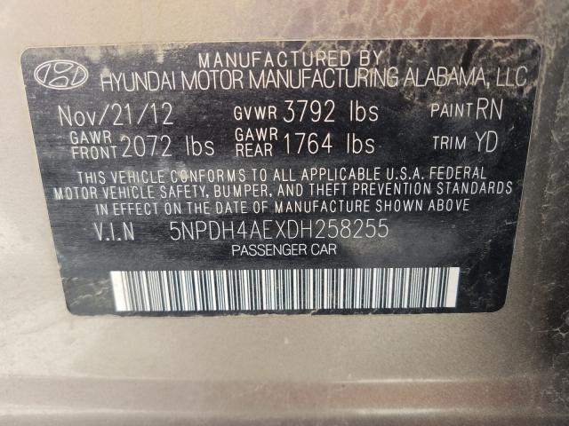 2013 HYUNDAI ELANTRA GL 5NPDH4AEXDH258255