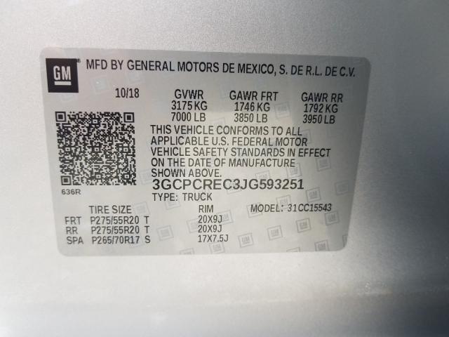 2018 CHEVROLET SILVERADO 3GCPCREC3JG593251