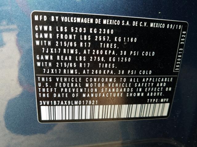 2020 VOLKSWAGEN TIGUAN S 3VV1B7AX9LM017921