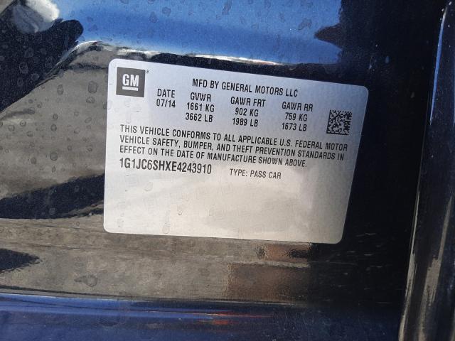 2014 CHEVROLET SONIC LT 1G1JC6SHXE4243910