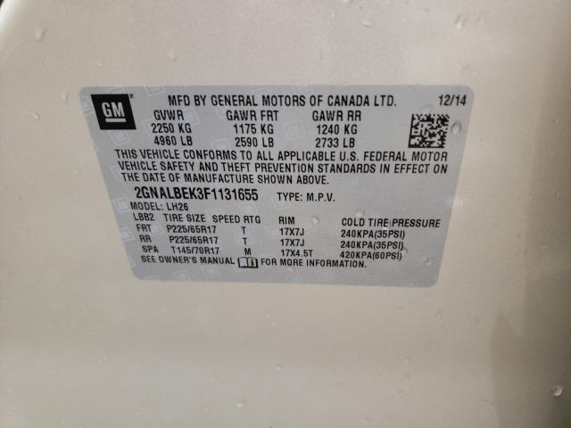 2015 CHEVROLET EQUINOX LT 2GNALBEK3F1131655