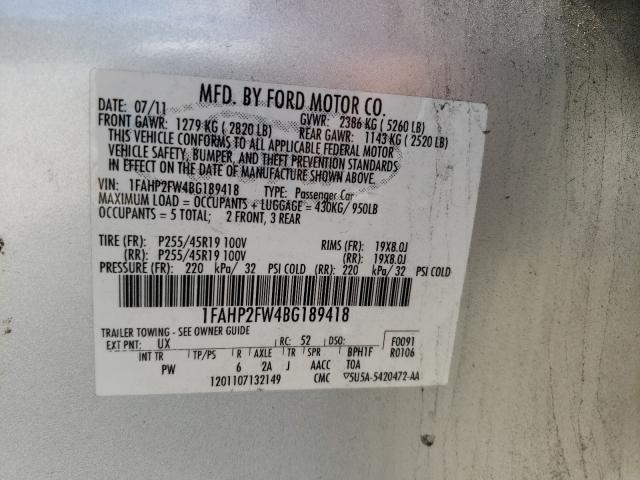 2011 FORD TAURUS LIM 1FAHP2FW4BG189418