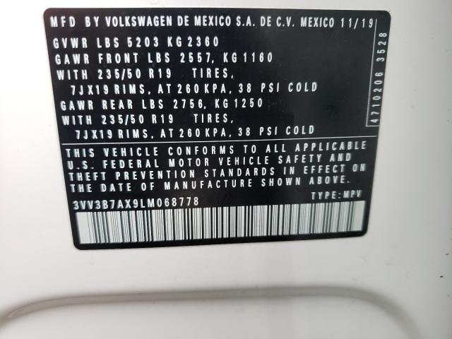 2020 VOLKSWAGEN TIGUAN SE 3VV3B7AX9LM068778