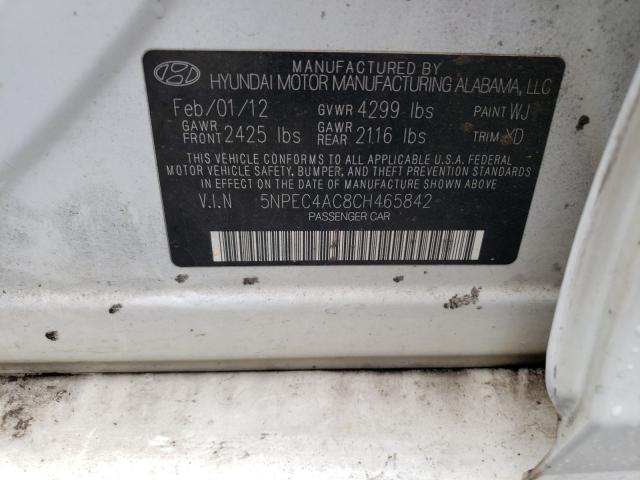 2012 HYUNDAI SONATA SE 5NPEC4AC8CH465842