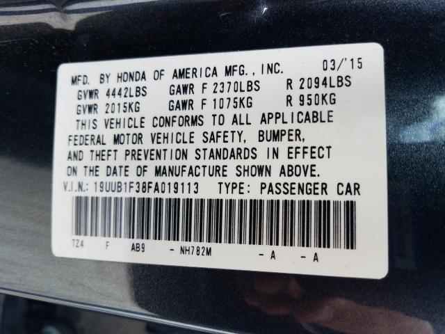 2015 ACURA TLX 19UUB1F38FA019113