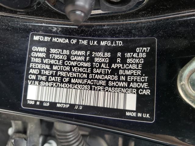 2017 HONDA CIVIC SPOR SHHFK7H4XHU430263