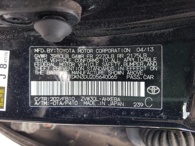 2013 TOYOTA PRIUS JTDKN3DU2D5640065