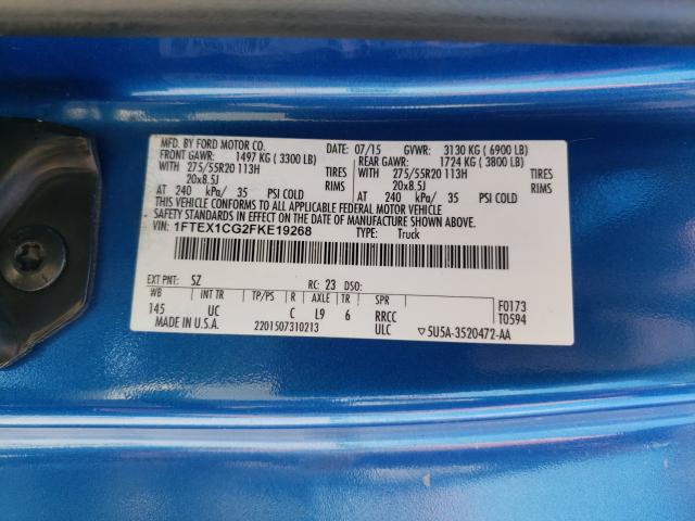 2015 FORD F150 SUPER 1FTEX1CG2FKE19268