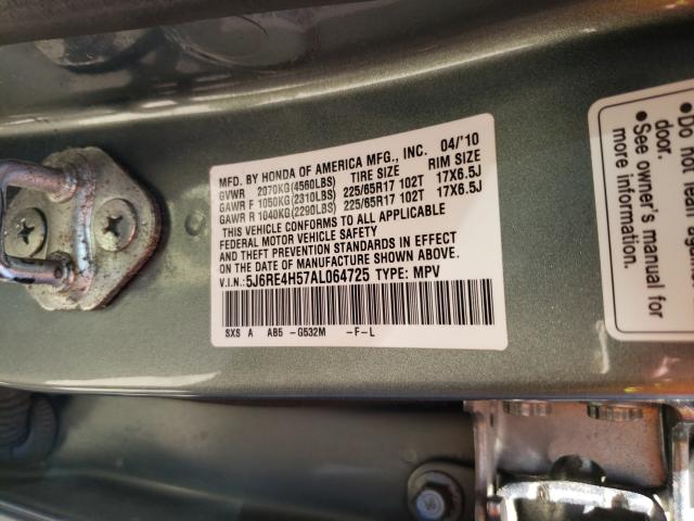 2010 HONDA CR-V EX 5J6RE4H57AL064725