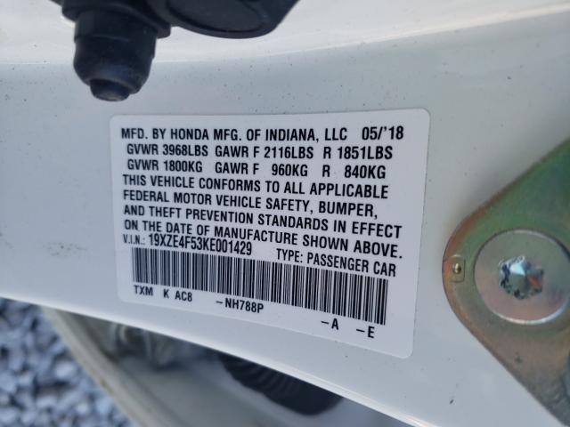 2019 HONDA INSIGHT EX 19XZE4F53KE001429