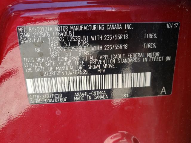 2018 TOYOTA RAV4 ADVEN 2T3RFREV1JW707569