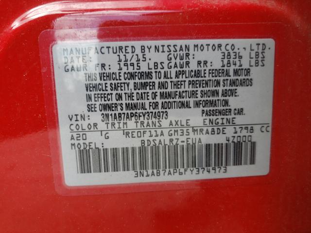 2015 NISSAN SENTRA S 3N1AB7AP6FY374973