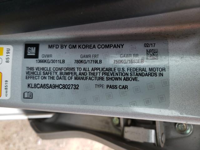 2017 CHEVROLET SPARK LS KL8CA6SA9HC802732