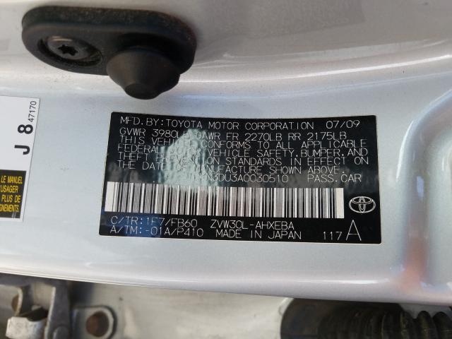 2010 TOYOTA PRIUS JTDKN3DU3A0030510