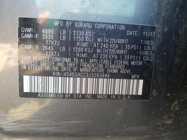 2018 SUBARU OUTBACK 2. 4S4BSACC3J3263948