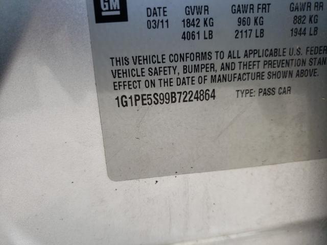2011 CHEVROLET CRUZE LT 1G1PE5S99B7224864
