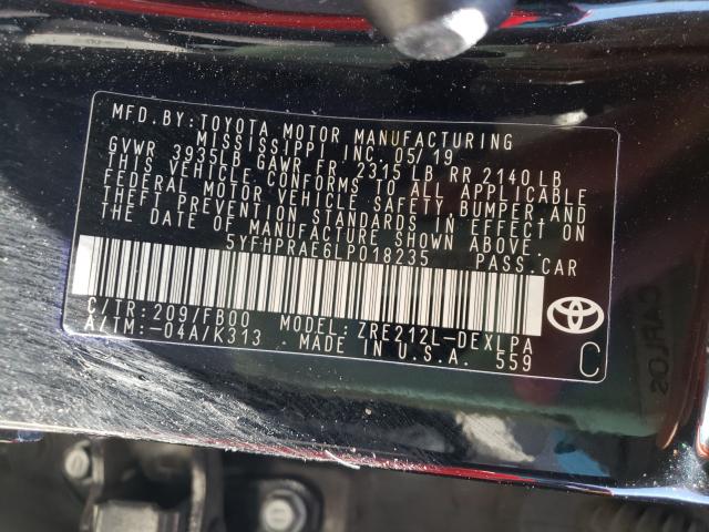 2020 TOYOTA COROLLA LE 5YFHPRAE6LP018235
