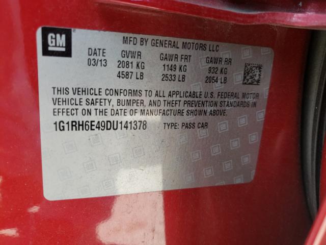 2013 CHEVROLET VOLT 1G1RH6E49DU141378