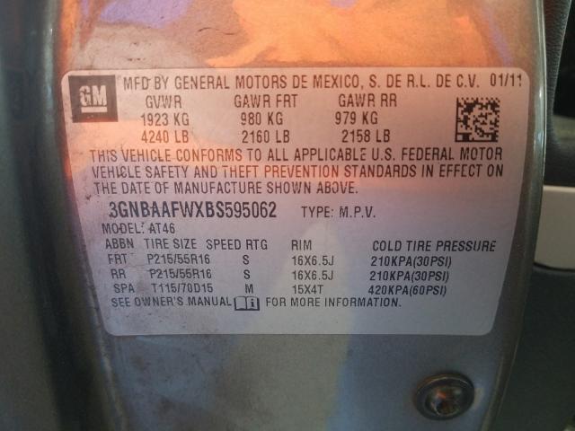 2011 CHEVROLET HHR LS 3GNBAAFWXBS595062