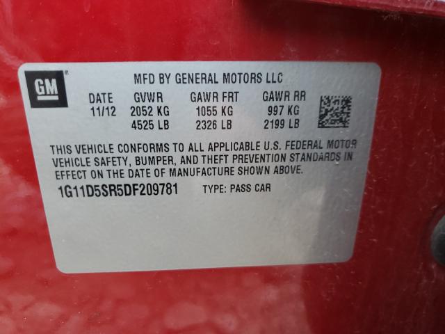 2013 CHEVROLET MALIBU 1LT 1G11D5SR5DF209781