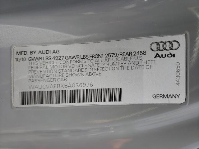 2011 AUDI S5 PREMIUM WAUCVAFRXBA036976