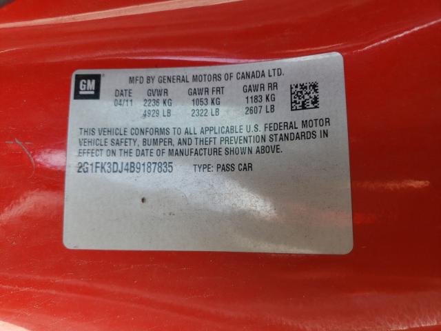 2011 CHEVROLET CAMARO 2SS 2G1FK3DJ4B9187835