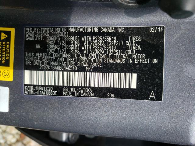 2014 LEXUS RX 350 2T2ZK1BA6EC146540