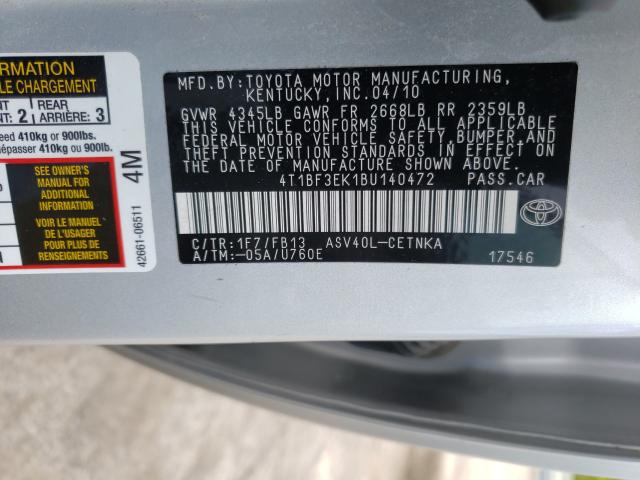 2011 TOYOTA CAMRY BASE 4T1BF3EK1BU140472
