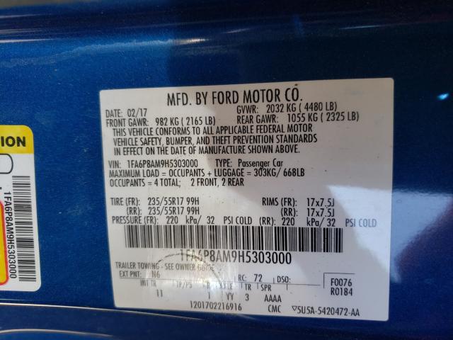 2017 FORD MUSTANG 1FA6P8AM9H5303000