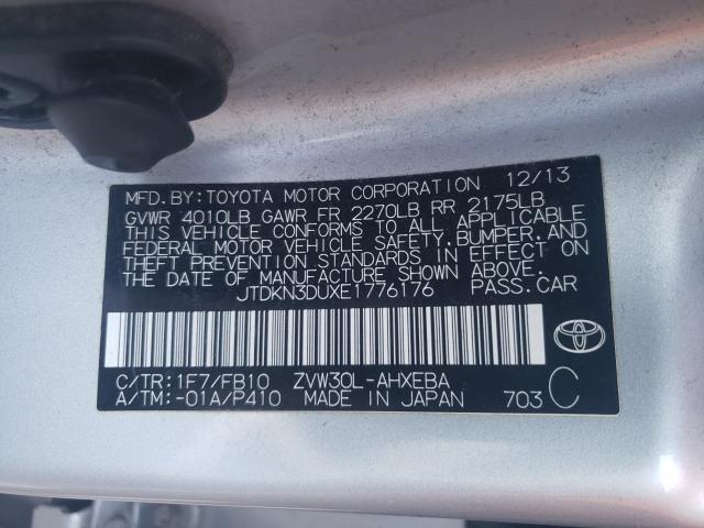 2014 TOYOTA PRIUS JTDKN3DUXE1776176