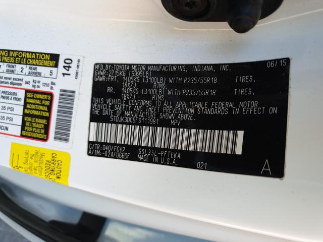 2015 TOYOTA SIENNA LE 5TDJK3DC9FS111981