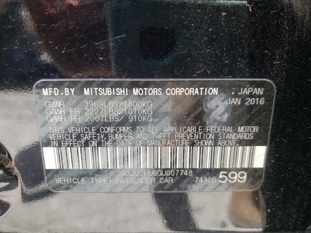 2016 MITSUBISHI LANCER ES JA32U2FU6GU007748
