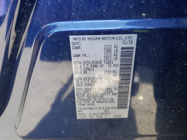 2018 NISSAN PATHFINDER 5N1DR2MN0JC633649